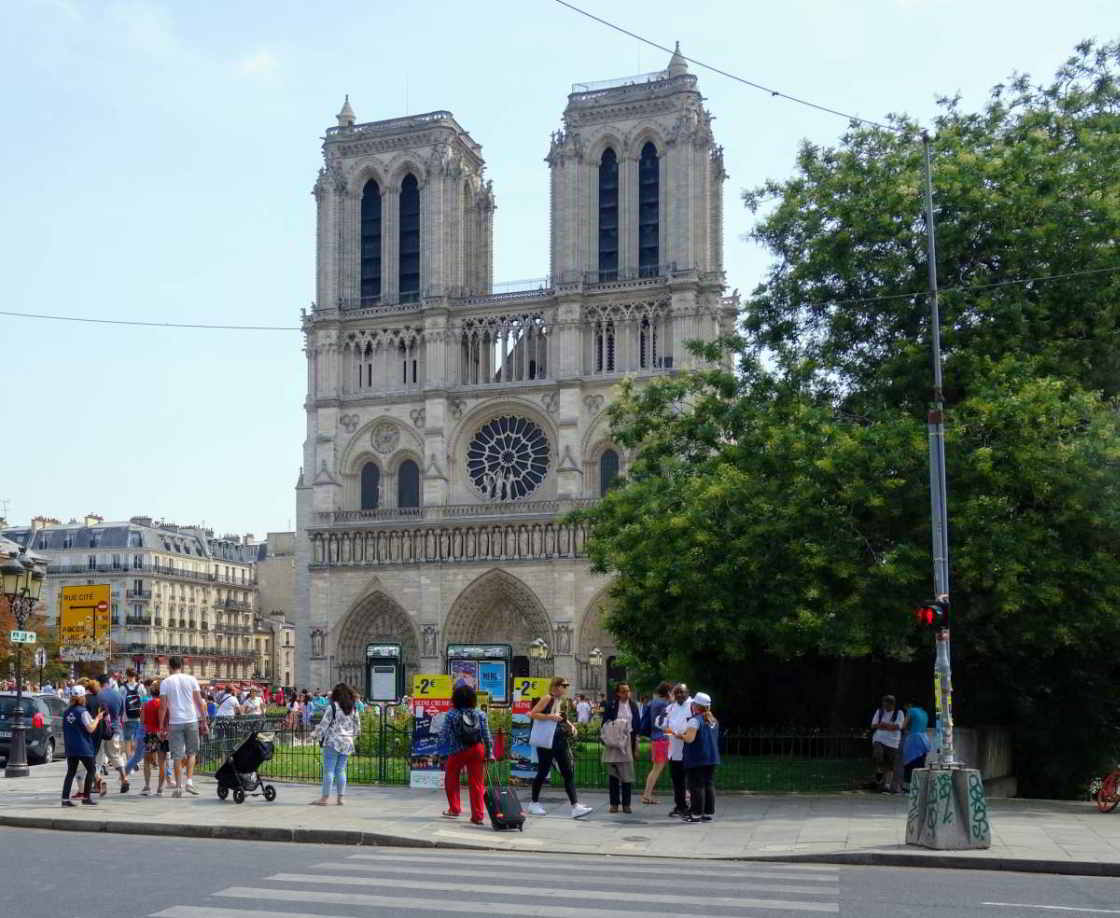 Notre-Dame in Parijs Het welbekende startpunt van de route in Parijs: de Notre-Dame