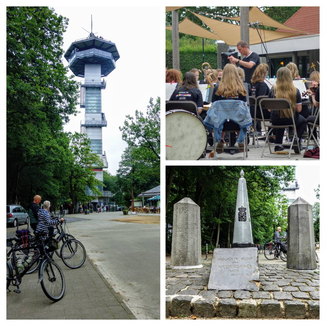 Het welbekende Drielandenpunt, de start van de route collage van drielandenpunt
