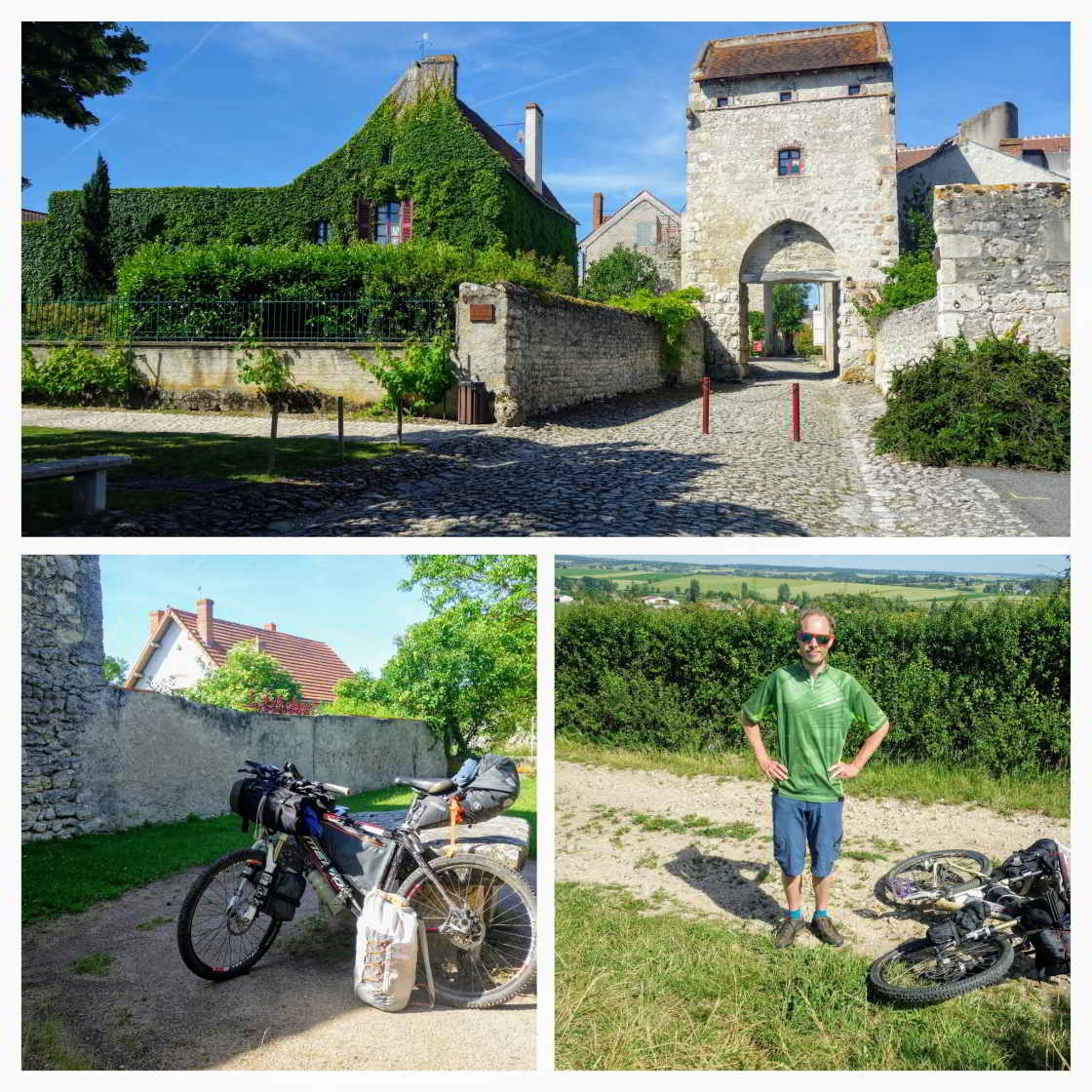 Toevallige ontmoeting bij Charroux met een collega collage van beelden Charroux